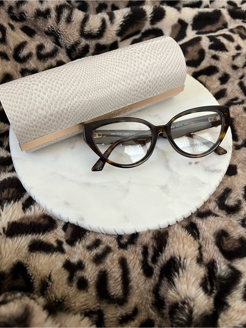 Jimmy Choo Brown Tortoiseshell Cat Eye Glasses New No Box